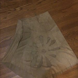 Leather Flower Accent Gucci Skirt